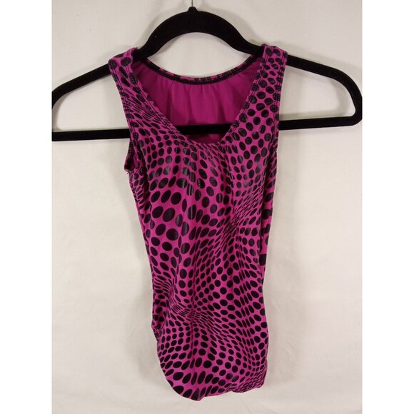 GK Elite Sportswear Pink Black Leotard Adult XS - Picture 2 of 4